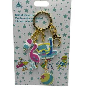 NWT Disney's Toy Story Summer Vibes Rex Flamingo Bag Charm Keychain Key Fob